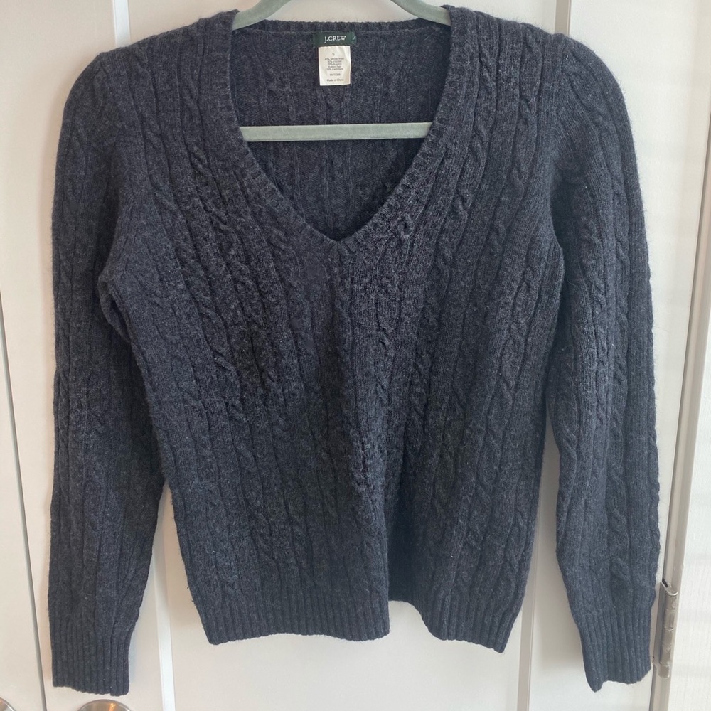 J Crew Grey Sweater wool and cashmere